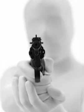 Faceless man with gun Illustrazione stock