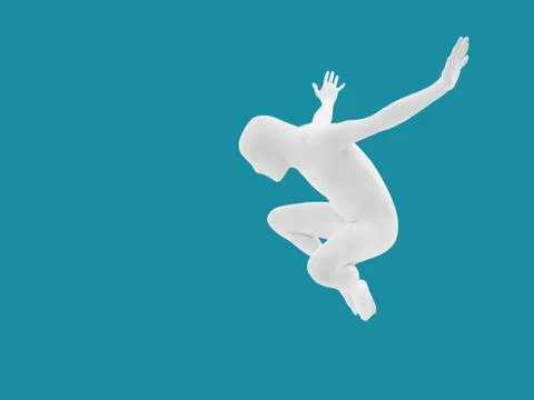 Faceless man jumping isolated Illustrazione stock