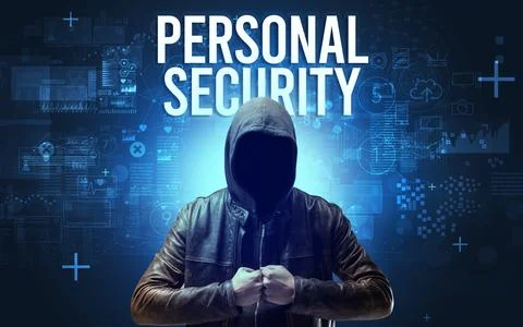 Faceless man with online security concept Stock Photos