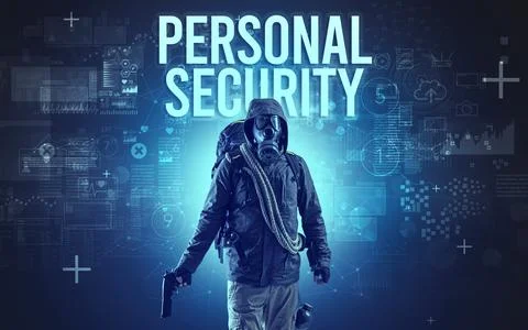 Faceless man with online security concept Stock Photos