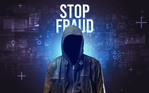 Faceless man with online security concept Stock Photos