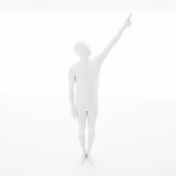 Faceless man pointing up Illustrazione stock