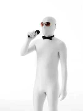 Faceless man singing Stock Illustration