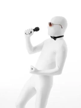 Faceless man singing Stock-Illustration