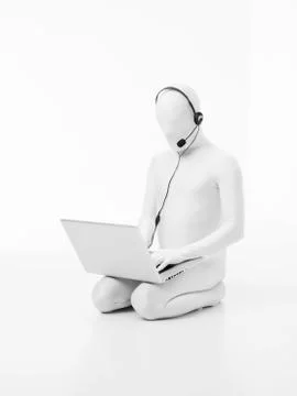 Faceless operator Illustrazione stock