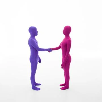 Faceless people shake hands Stock Illustration