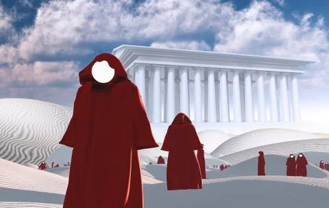 Faceless pilgrims Stock Illustration