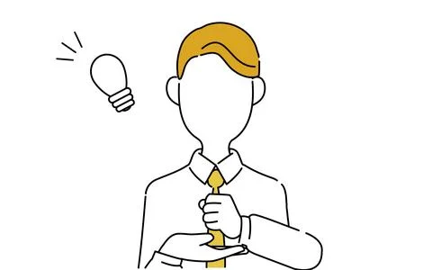 Faceless pose illustration, office worker's upper body, convinced Illustration