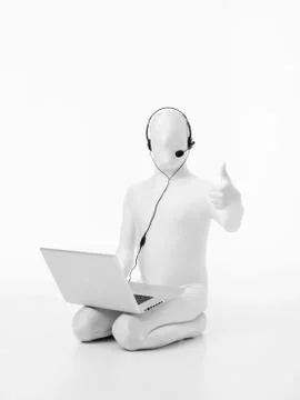 Faceless robot ok sign Illustrazione stock