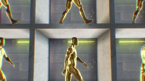 Faceless Synthetic Clones Stock Footage 263828613