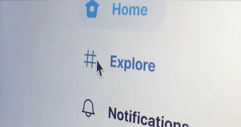 Faceless user scrolling down twitter page settings tabs close up detailed view Stock Footage 145876671
