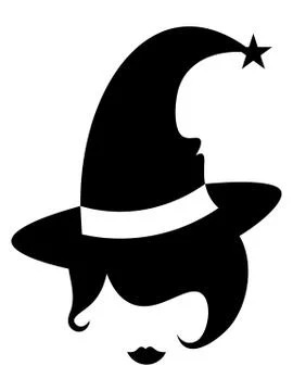 Faceless witch head in hat Stock Illustration