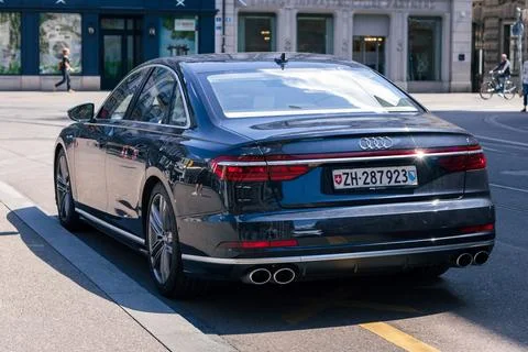 Facelift Audi A8, a full-size luxury sedan by German automaker Stock Photos