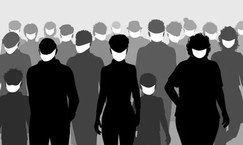 Facemask people silhouettes Stock-Illustration