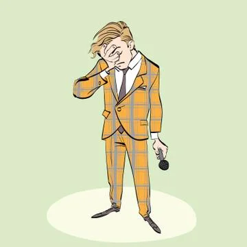 Facepalm, journalist interview Stock Illustration