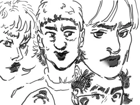 Faces 2 Stock Illustration