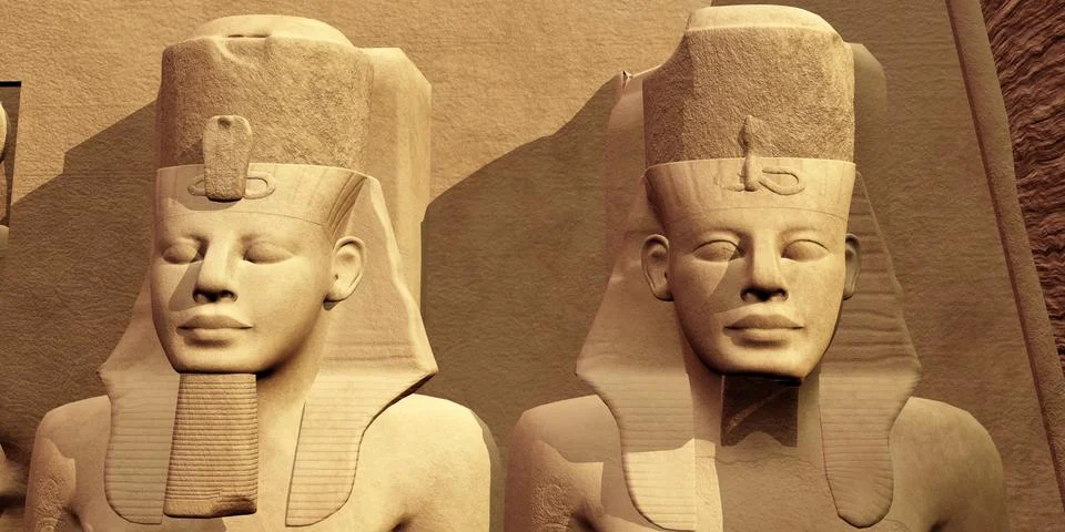 The Faces of Abu Simbel Stock Illustration