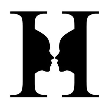 Faces in alphabet to create a form in between Stock Illustration