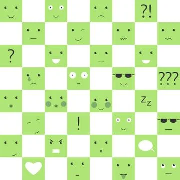 Faces and symbols pattern Stock Illustration