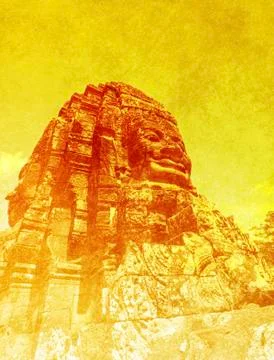 Faces of bayon Stock-Fotos