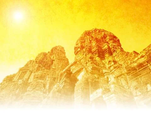 Faces of bayon 스톡 사진