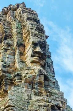 Faces of bayon tample. ankor wat. cambodia. Stock Photos