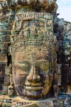 Faces of bayon tample. ankor wat. cambodia. Stock Photos