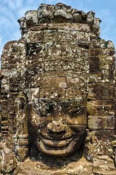 Faces of bayon tample. ankor wat. cambodia. Stock Photos