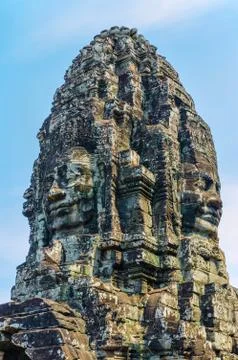 Faces of bayon tample. ankor wat. cambodia. Stock Photos