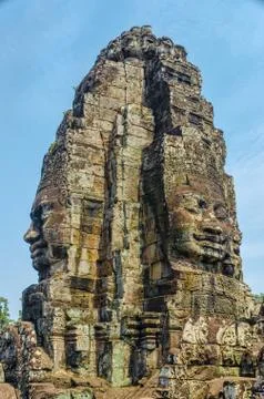 Faces of bayon tample. ankor wat. cambodia. Stock Photos