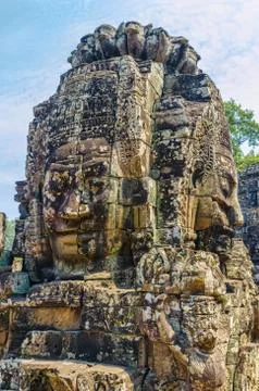 Faces of bayon tample. ankor wat. cambodia. Stock Photos