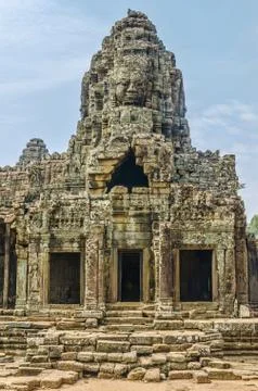 Faces of bayon tample. ankor wat. cambodia. Stock Photos