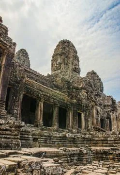 Faces of bayon tample. ankor wat. cambodia. Stock Photos