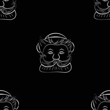 Faces Bearded Pattern Stock Illustration