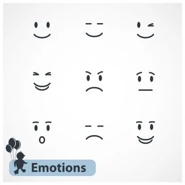 Faces emotions Stock Illustration