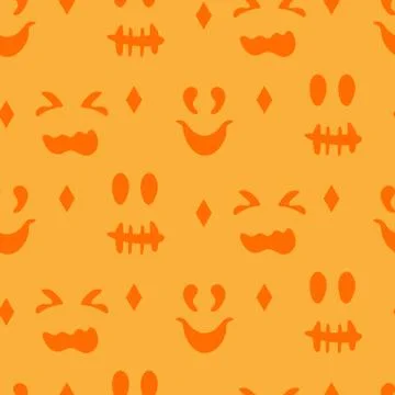 Faces Halloween seamless pattern fabric vector Stock Illustration
