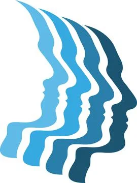 Faces, heads, human, logo Stock Illustration