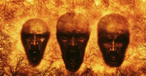 Faces Hell 스톡 일러스트