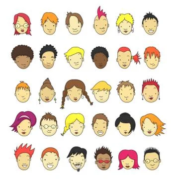 Faces Stock Illustration