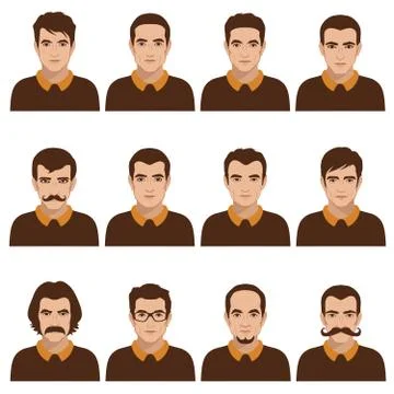Faces man Stock Illustration