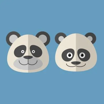 Faces of panda Stock Illustration