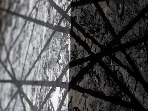 Faces, planes, angle, split. The wall of the building creates beautiful abstract Stock Photos