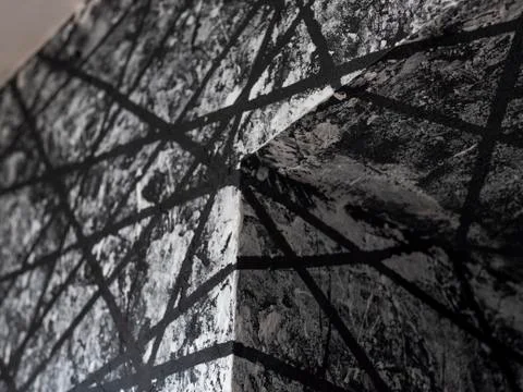 Faces, planes, angle, split. The wall of the building creates beautiful abstract Stock Photos