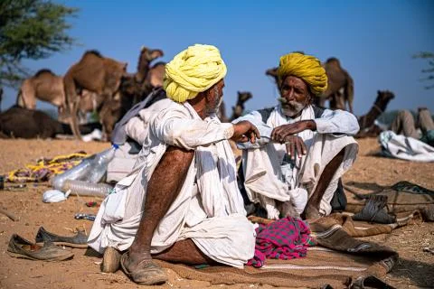 Faces of pushkar and faces of rajasthan Stock Photos