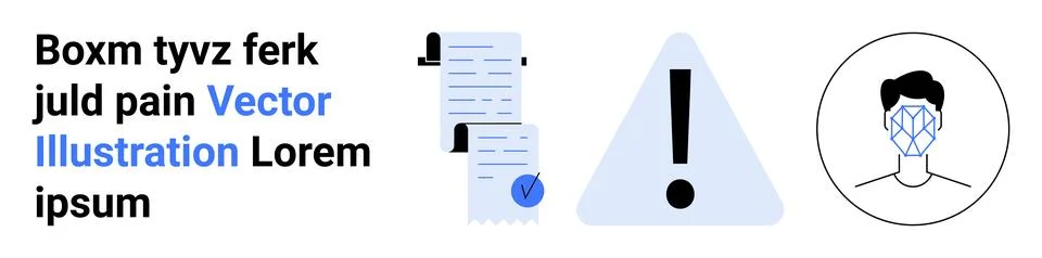 Faces Recognization, Document Approval, and Alert Systems 스톡 일러스트