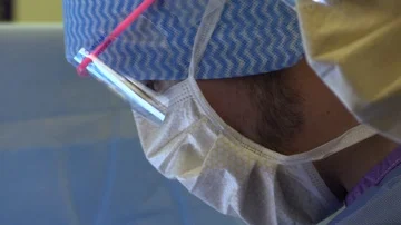 Faces of the surgeons in operation Stock Footage 85940710