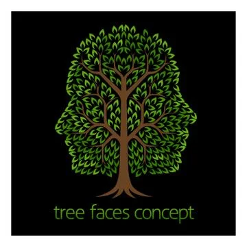 Faces Tree Concept Stock Illustration
