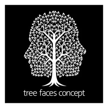 Faces Tree Icon Illustrazione stock