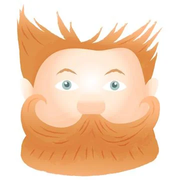 Faces watercolor effect bearded man Stock Illustration