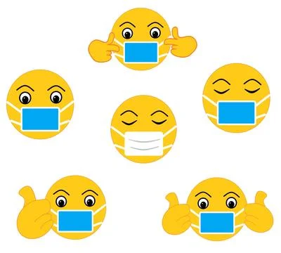 Faces wearing mask colection set useful for health care projects prevent.. Stock Illustration